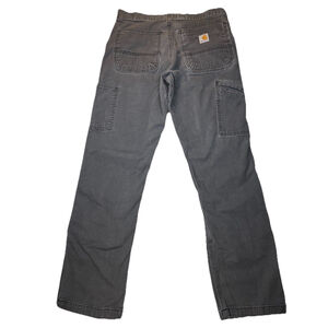 Carhartt Double Knee Pants Rugged Flex Mens 31x31 Relaxed Fit Gray Canvas Work